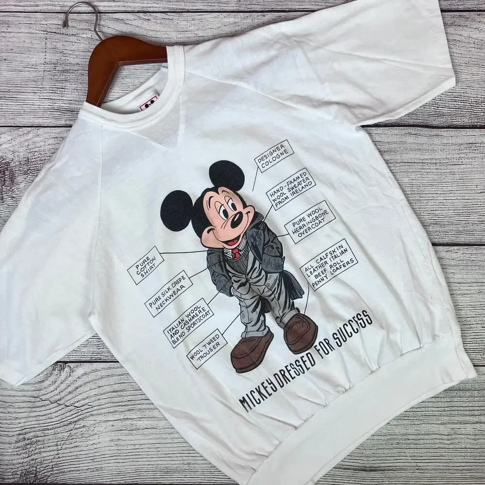 Vintage 1980s Mickey Mouse Dressed For Success Sweatshirt - Picture 1 of 7